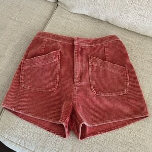 Entro High Waist Rust Corduroy Shorts